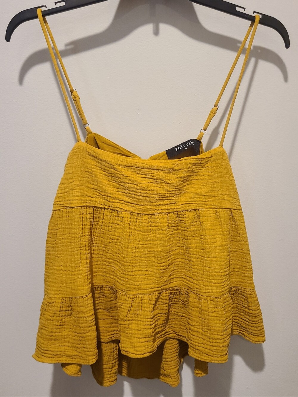 Fab'rik Cotton Linen Tank Top Medium Deep Yellow Flowy